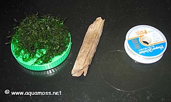 How to tie aquatic moss to driftwood